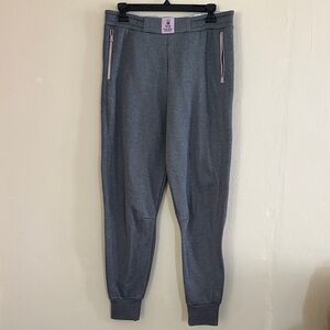 PsychoBunny Grey Jogger Pants with Pink Accents